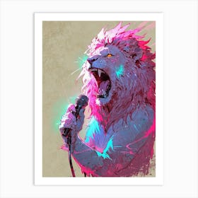 Lion Singing Art Print