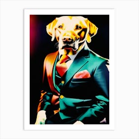 Labrador Retriever In A Suit Art Print