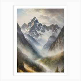 Misty Mountain Valley Art Print