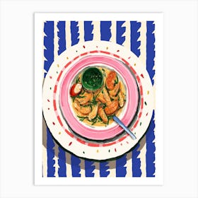 A Plate Of Eggplant, Top View Food Illustration 1 Art Print