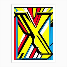 X   Letter, Alphabet Comic 3 Art Print