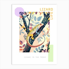 Iguano In The Trees Modern Abstract Illustration 3 Poster Art Print