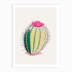 Gymnocalycium Cactus Minimal Line Drawing Art Print