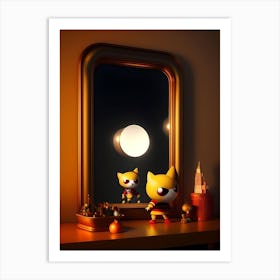 Kawaii Mirror Art Print