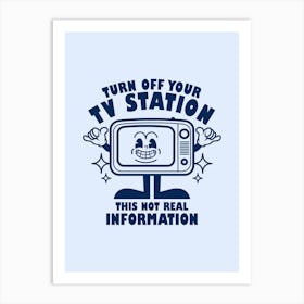 Retro Wall Art Vintage Decor Retro Cartoon Printable Art Retro Turn Off Your TV Apartment Decor Trendy Retro Poster Art Print