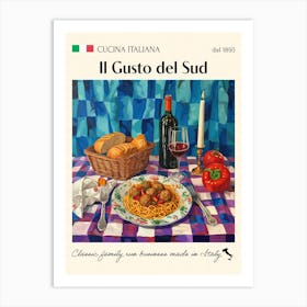 Il Gusto Del Sud Trattoria Italian Poster Food Kitchen Art Print