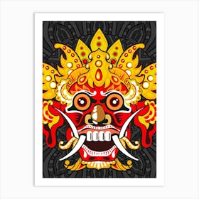 Buddhist Deity Mask - Barong / Balinese mask / Bali mask 1 Art Print