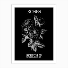 Roses Sketch 55 Poster Inverted Art Print