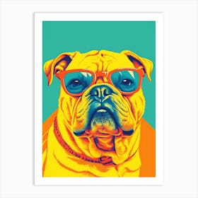 Bulldog With Sunglasses Art Print