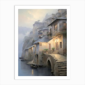 Village By The Water Art Print