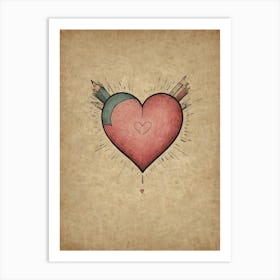 Heart With Pencils Art Print