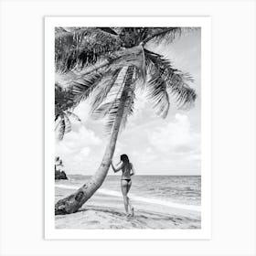 Dreamy Tropical Island Black And White Art Print