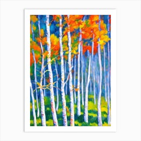 Quaking Aspen 1 tree Abstract Block Colour Art Print