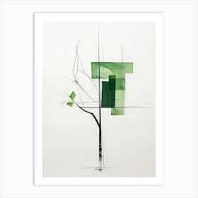 'Green Tree' Style Abstract Art Print