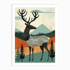 Deer In The Woods 1 Art Print