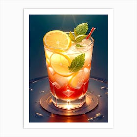 Cocktail With Lemon And Mint 3 Art Print