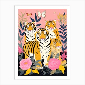 Family Of Tigers Art Print