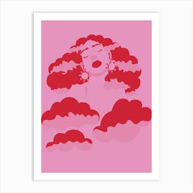 Head In The Clouds Pink Art Print