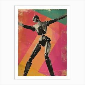 Retro Robot Dancing 2 Art Print