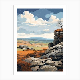 Dartmoor National Park England 1 Hiking Trail Landscape Art Print