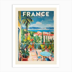 Cannes France 3 Fauvist Painting  Travel Poster Art Print