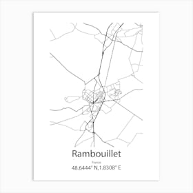 Rambouillet,France Minimalist Map Art Print