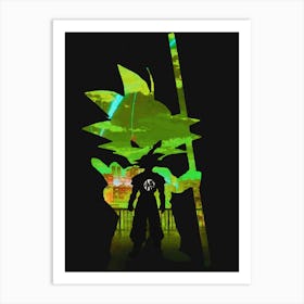 Anime Negative Space ― Goku Is Optimistic About The Future Art Print