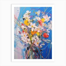Abstract Flower Painting Daisy 4 Art Print
