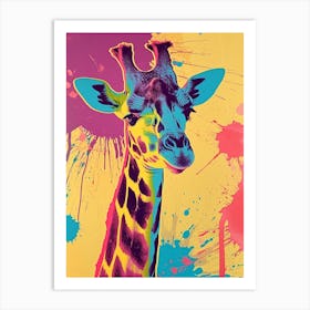Giraffe Polaroid Inspired 3 Art Print