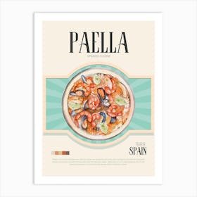 Retro Paella Poster Art Print