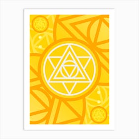 Geometric Abstract Glyph in Happy Yellow and Orange n.0074 Art Print