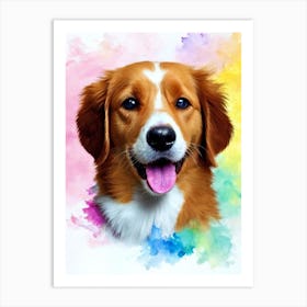 Nova Scotia Duck Tolling Retriever Rainbow Oil Painting Dog Art Print