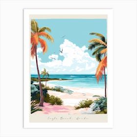 Poster Of Eagle Beach, Aruba, Matisse And Rousseau Style 1 Art Print