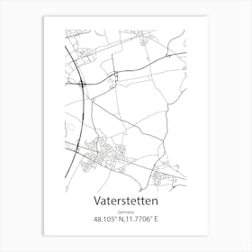 Vaterstetten,Germany Minimalist Map Póster