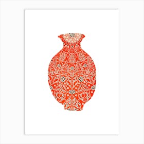 Vintage orange vase 1 Art Print