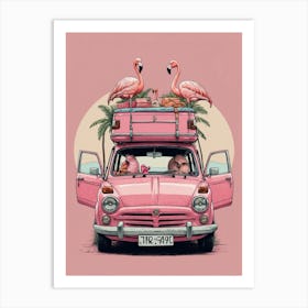 Pink Flamingos 1 Art Print