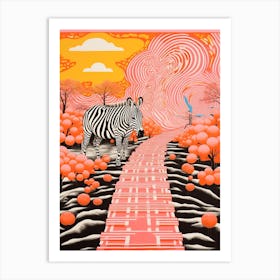 Abstract Geometric Zebra Art Print