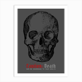 Funny Caution Skull Art Print