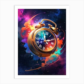 Alarm Clock In Space Art Print