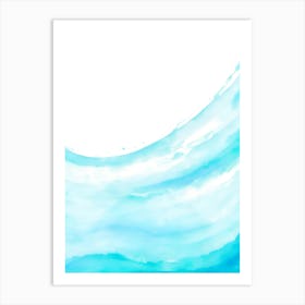 Blue Ocean Wave Watercolor Vertical Composition 10 Art Print