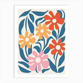 Flowers In A Square Art Print