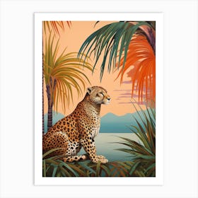 Cheetah 1 Tropical Animal Portrait Art Print