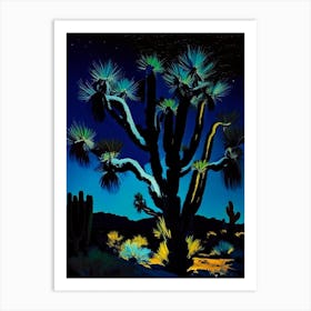Joshua Trees At Night Nat Viga Style  (3) Art Print
