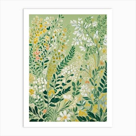 Green Botanical Whispers Art Print