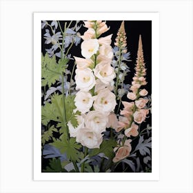 Flower Illustration Delphinium 1 Art Print