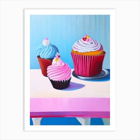 Cupcake Bakery Product Acrylic Painting Tablescape Art Print