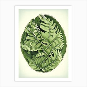 Lemon Button 1 Fern Vintage Botanical Poster Art Print