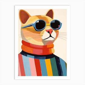 Little Cougar 3 Wearing Sunglasses Art Print