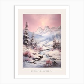 Dreamy Winter National Park Poster  Rocky Mountain National Park United States 3 Art Print