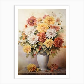 Chrysanthemum Vase Wall Art Print Art Print